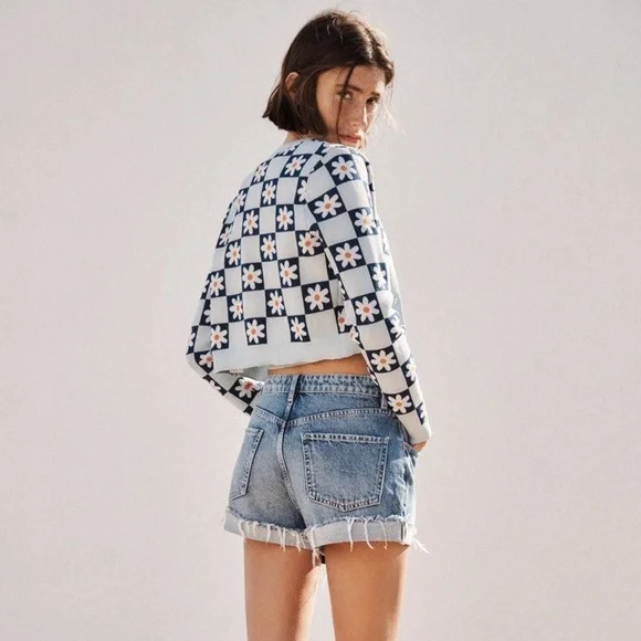 Zara Floral Jacquard Knit Cardigan S - Picture 2 of 6